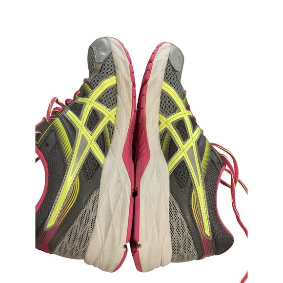 Asics t5f9n Women Size 8.5 Gray Yellow Pink Gel-Contend 3 Running sneaker Shoes - Picture 6 of 8